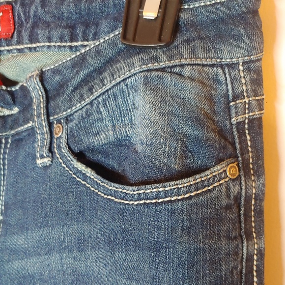 Red Rivet Straight Leg Low Rise Jr Jeans (9) - Picture 3 of 7
